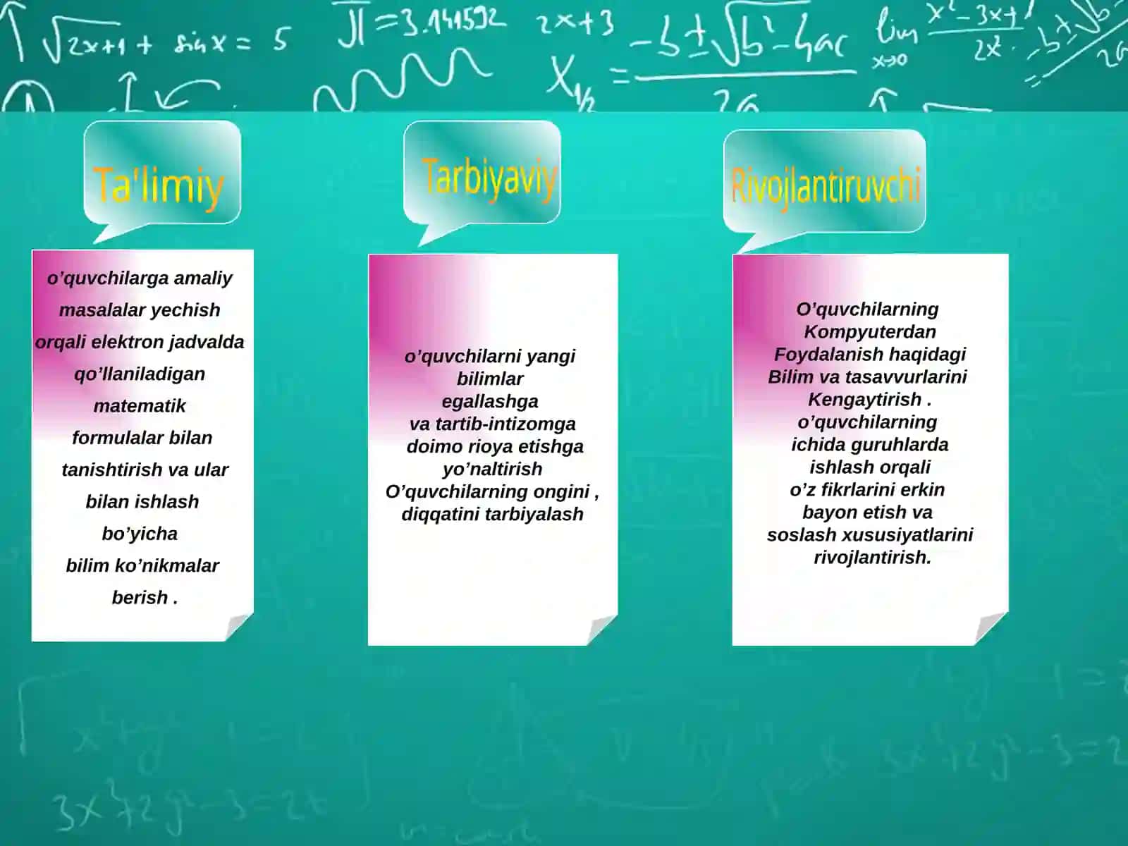 Matematik formulalar bilan ishlash 3