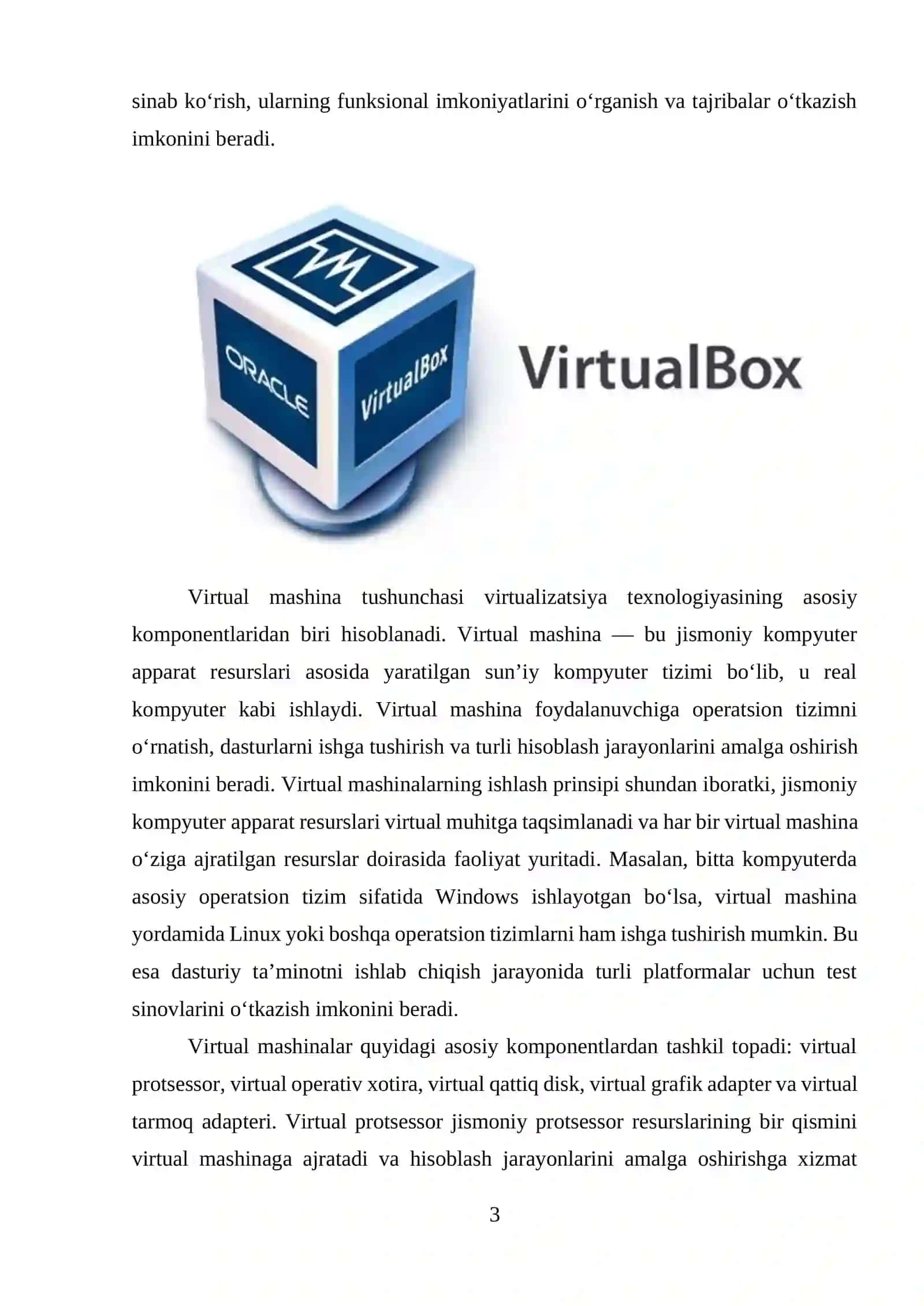 Virtual mashina yaratish va sozlash 3