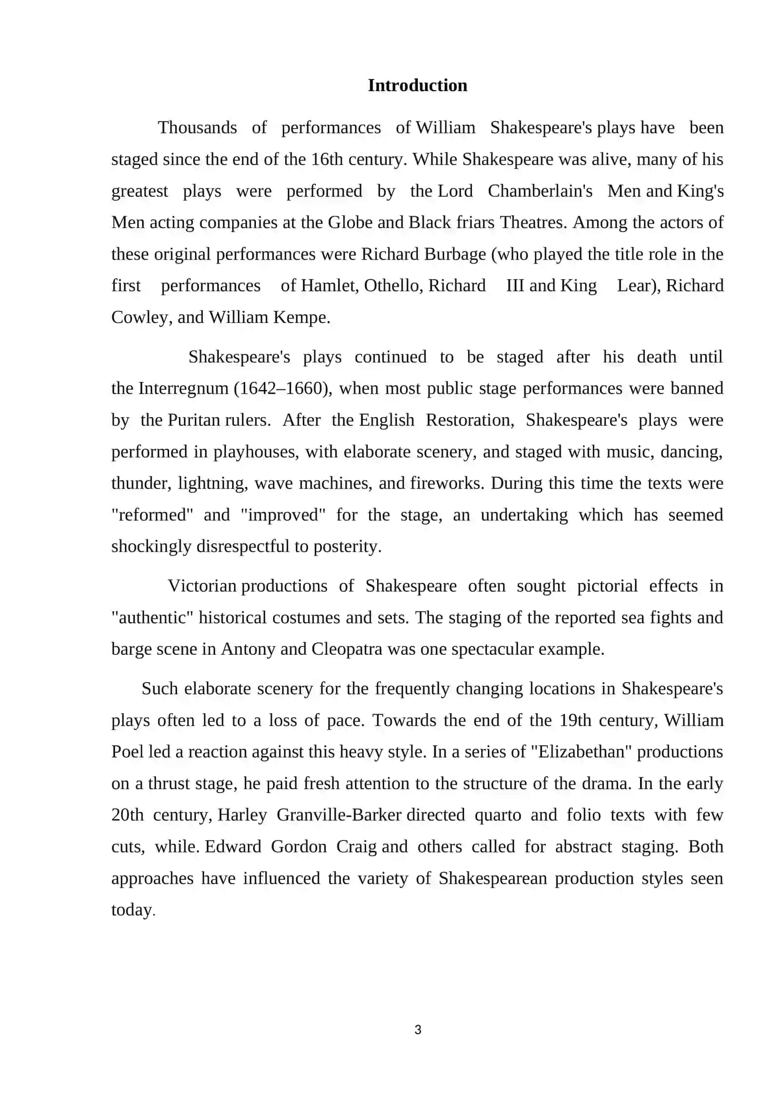 The main stages of work V. Shakespeare 3