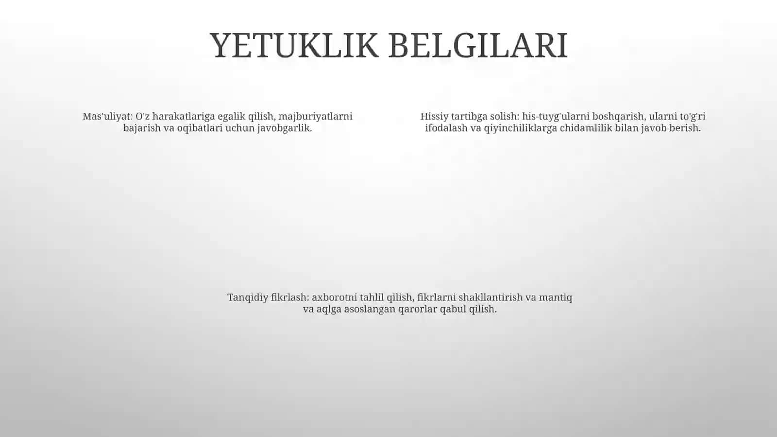 Yetuklik Davri 3