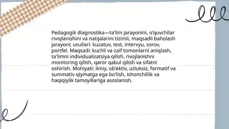 Pedagogik diagnostika 3