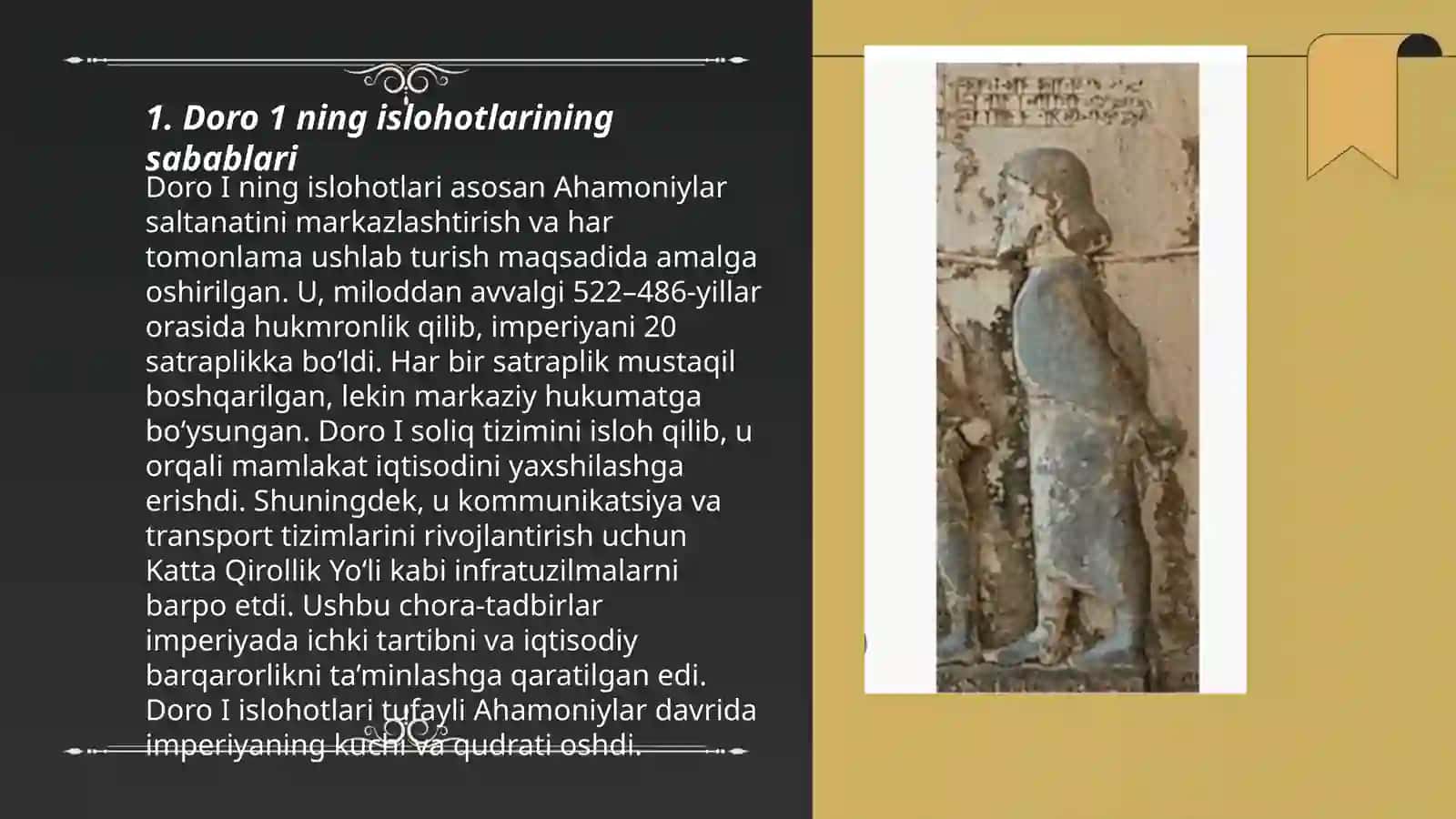 Doro 1 ning islohotlari 3