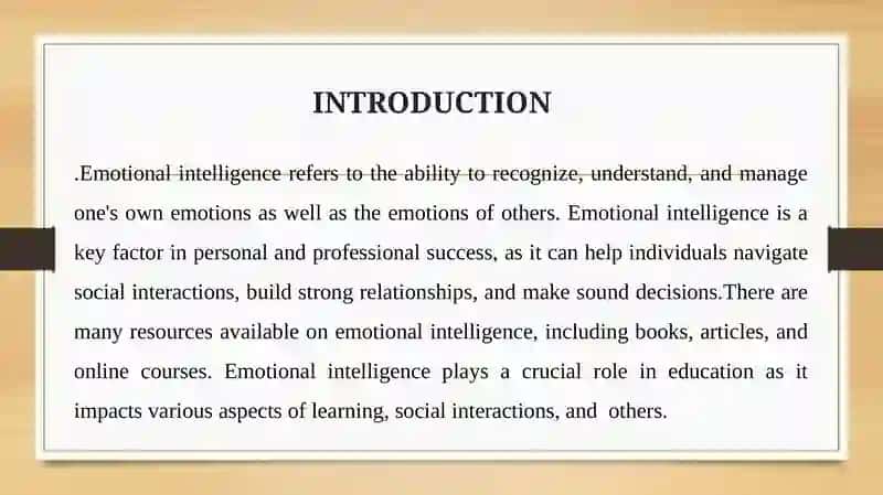 THE CONCEPTION OF EMOTIONAL INTELLIGENCE 3