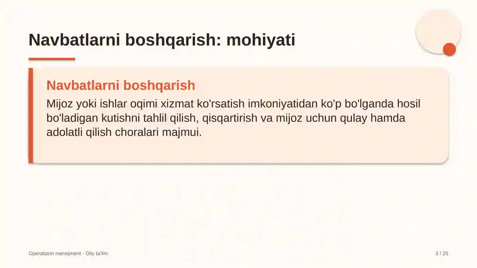 Qurilish tashkilotlarida navbatlarni boshqarish 3