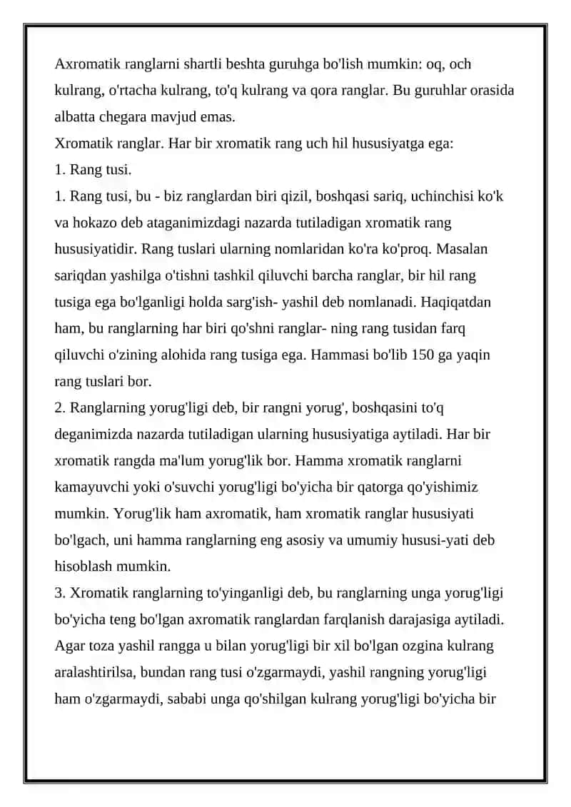 RANG XUSUSIYATLARI 3