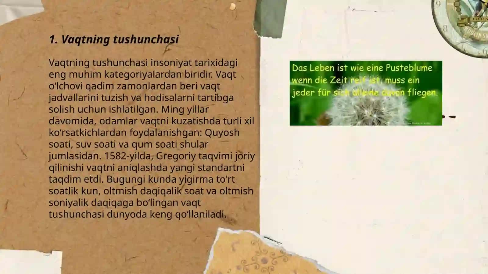 Vaqtning tushunchasi 3