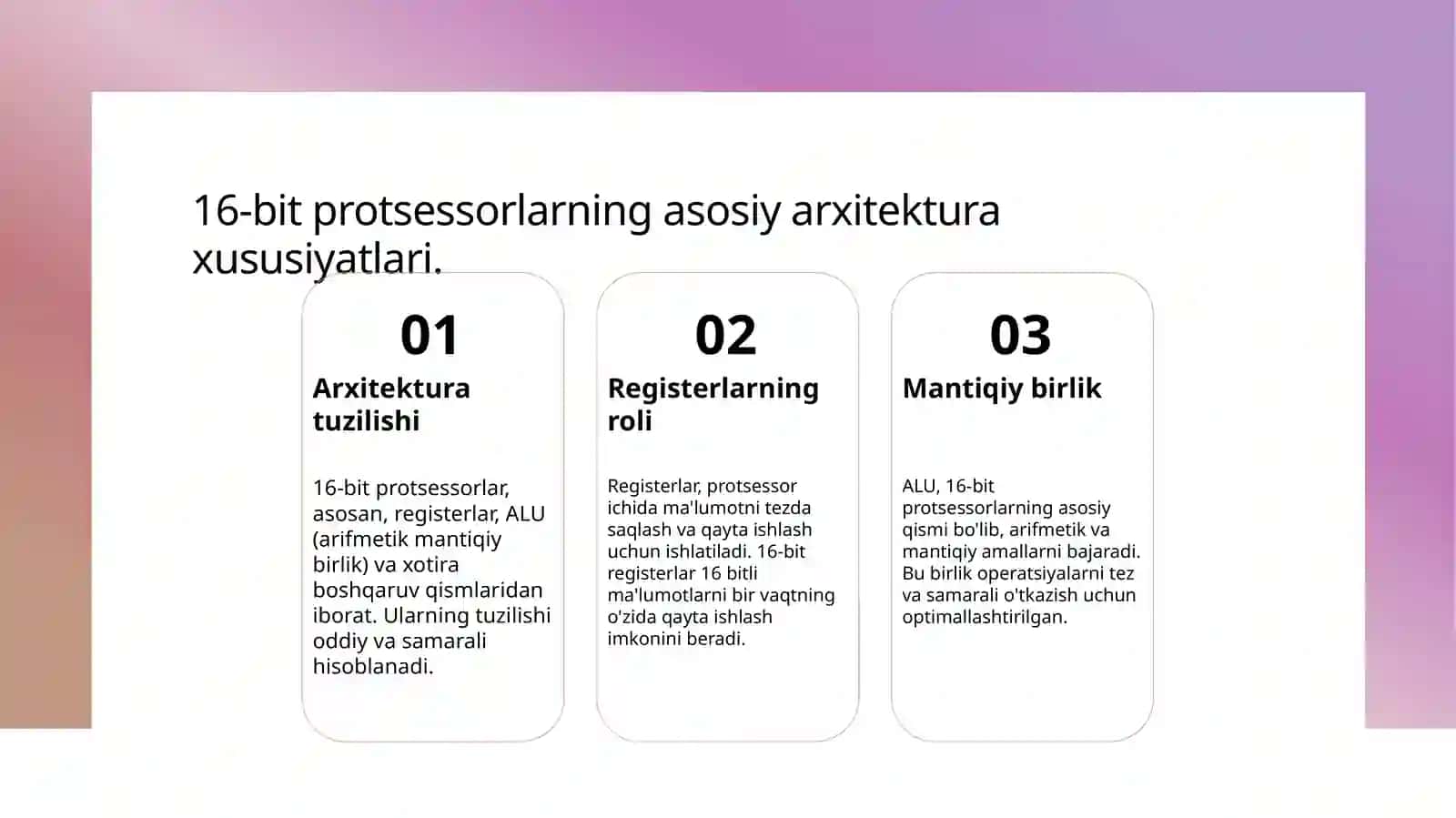 16-razriyatli protsessorlarning tuzilishi 3