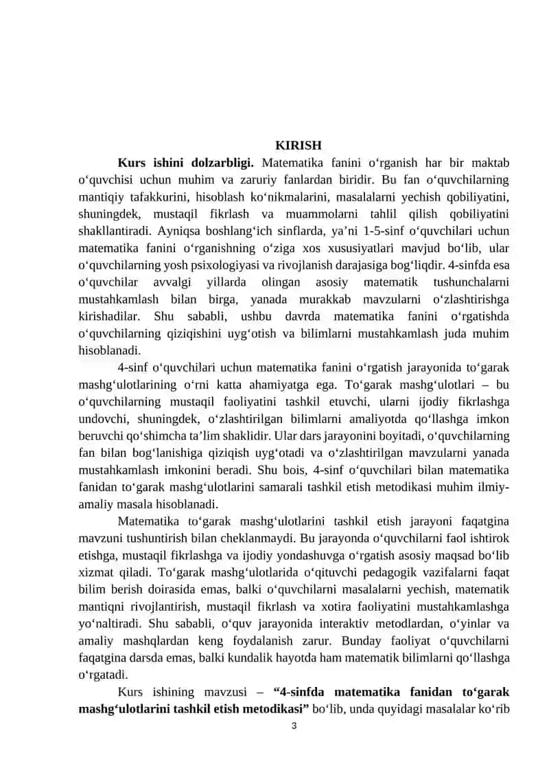 4-sinfda matematika fanidan to‘garak mashg‘ulotlarini tashkil etish metodikasi 3