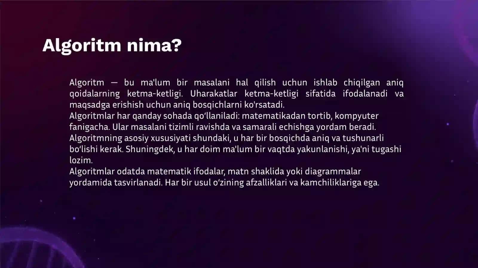 ALGORITMNING TASVIRLASH USULLARI 3