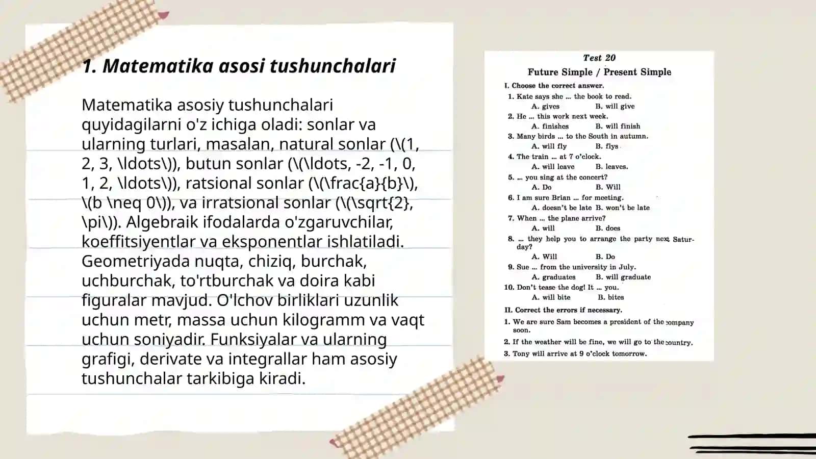 Maxsus qobilyat testlari 3