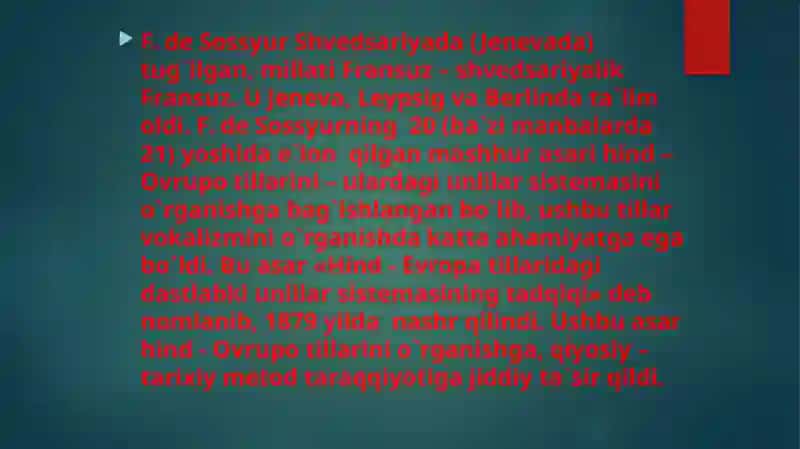 Ferdinand De Sossyur ta'limoti va strukturalizmi 3