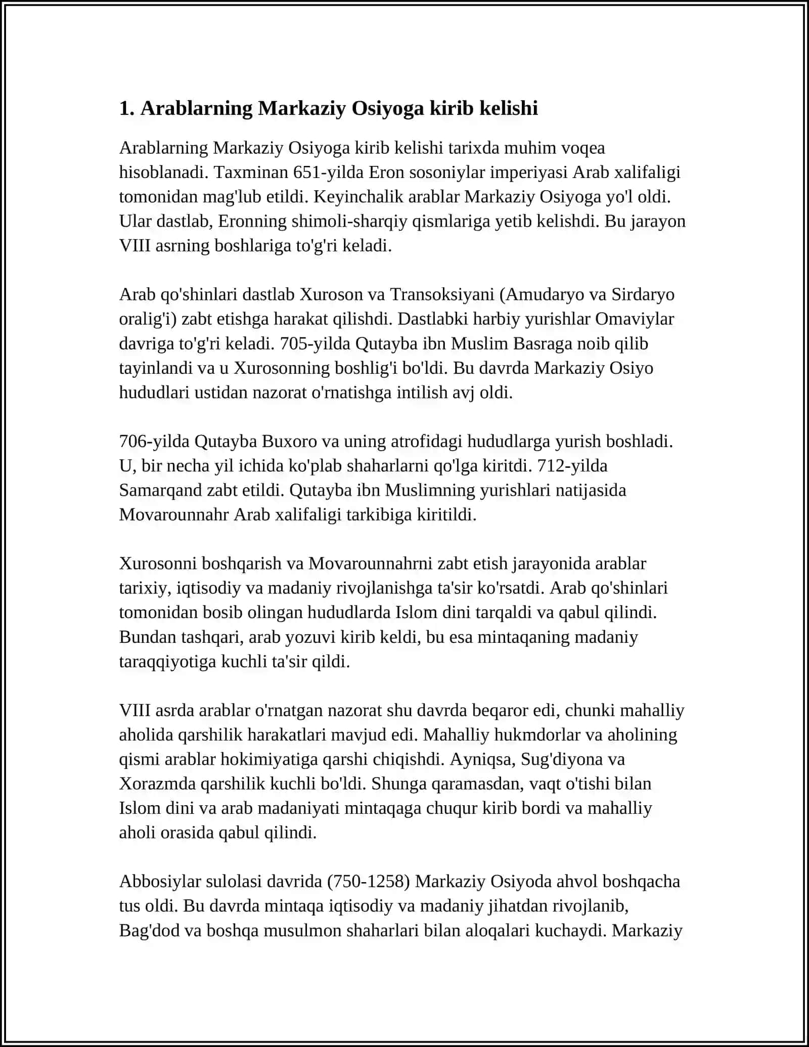 ARABLARNING MARKAZIY OSIYOGA BOSQINI 3