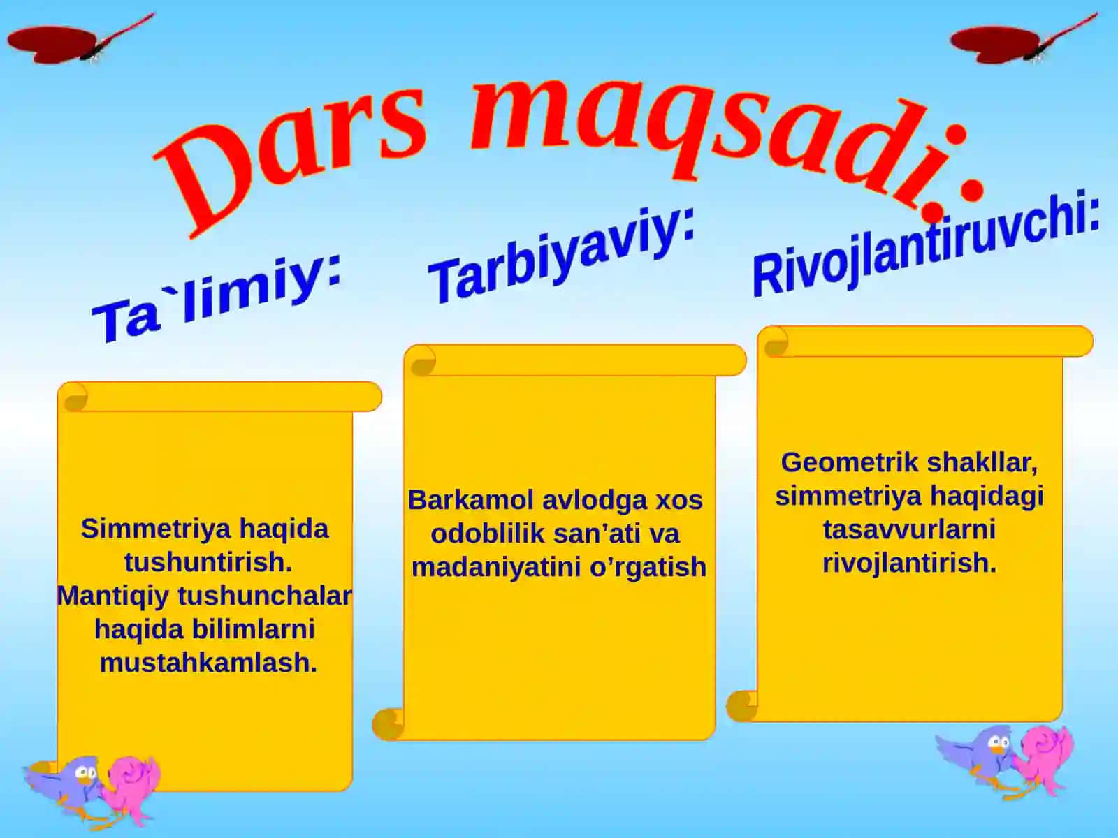 1-sinf matematika fanidan yozgan bir soatlik animatsion dars ishlanmasi 3