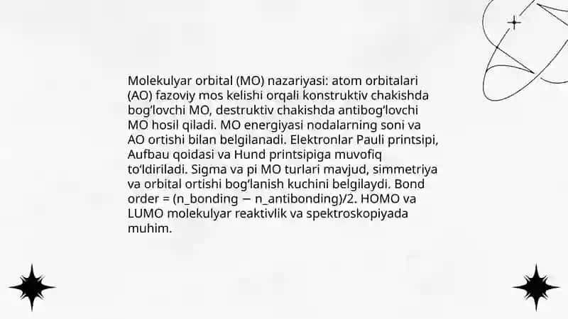 Molekulyar orbital nazariyasi 3