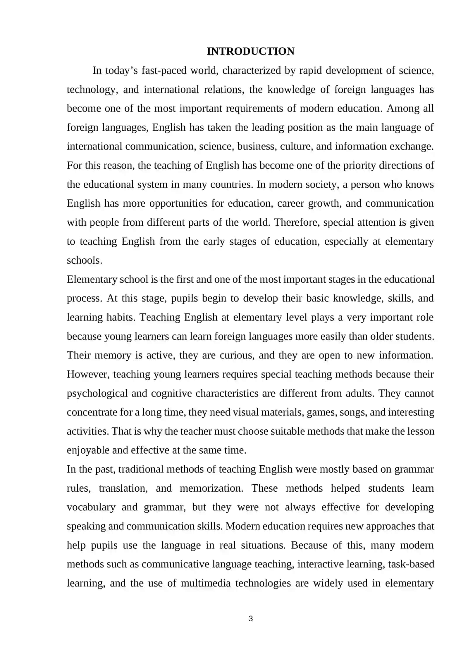 DIFFERENT METHODS OF TEACHING ENGLISH AT ELEMENTARY SCHOOLS 3