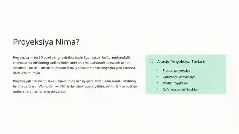 Kompas 3D Tizimida Proyeksiyalar Bilan Ishlash 3