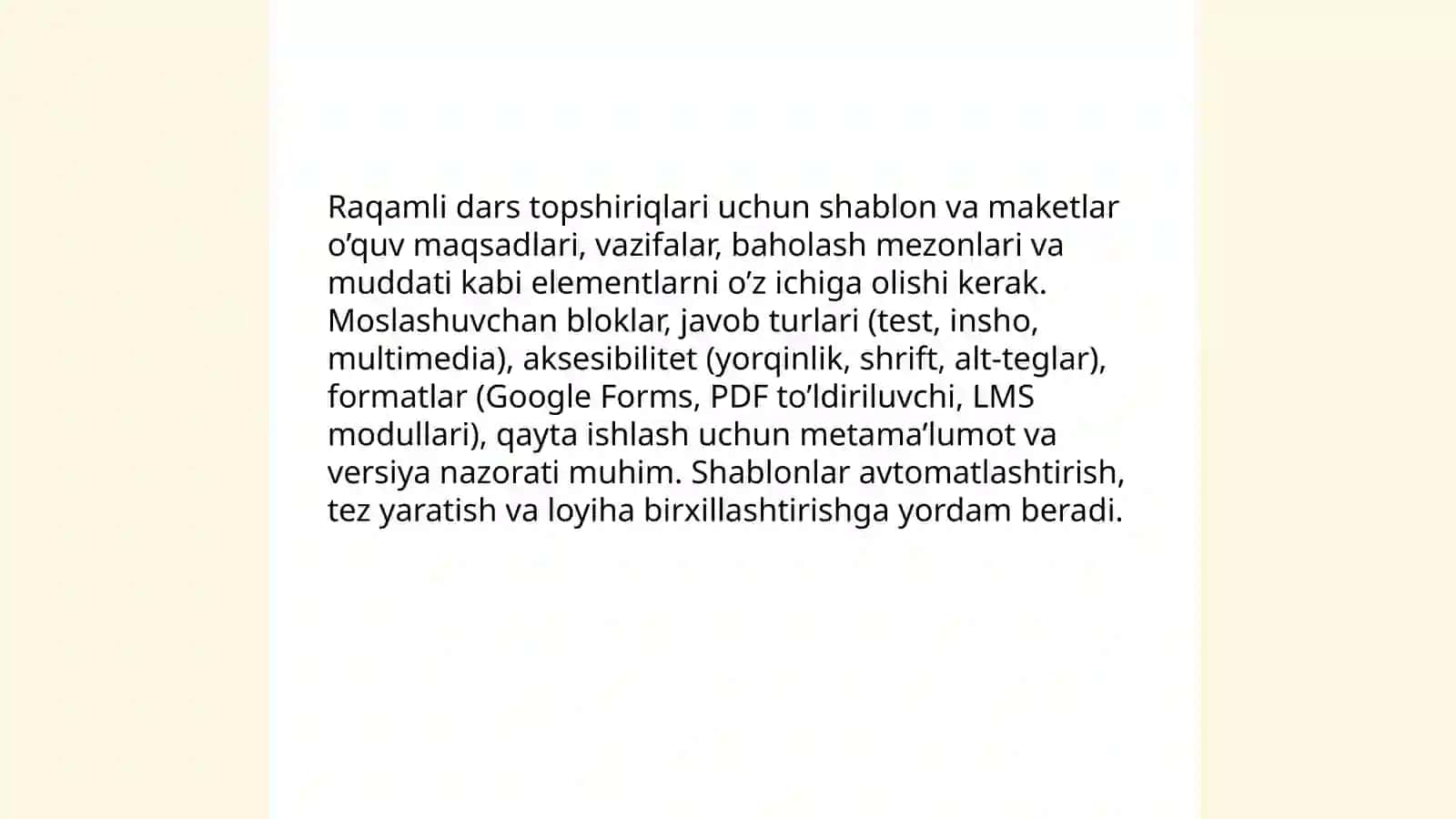 Raqamli dars topshiriqlarini tuzish usullari 3