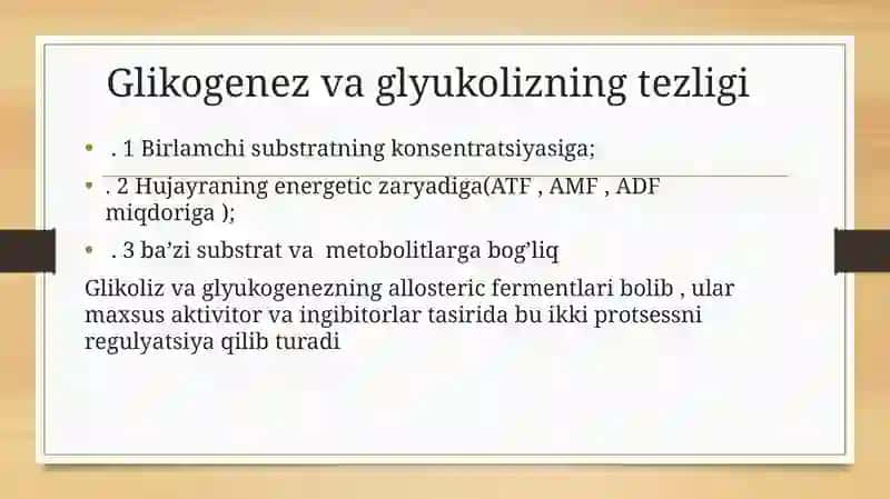 Jigar glikolizi glikogenezini boshqarish 3