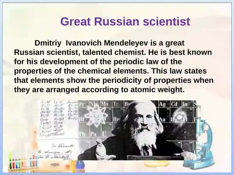 The table of Mendeleyev 3