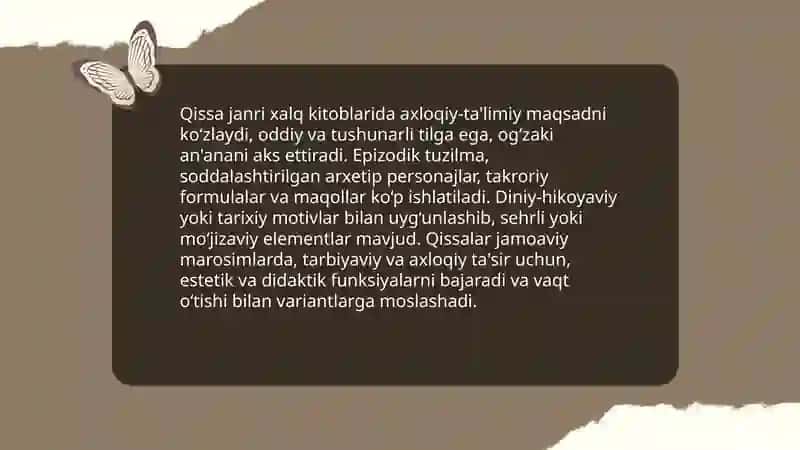 Xalq kitoblarining janr xususiyatlari 3