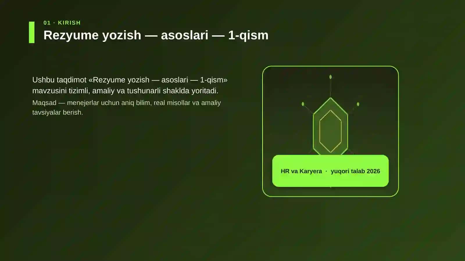Rezyume yozish — asoslari — 1-qism 3