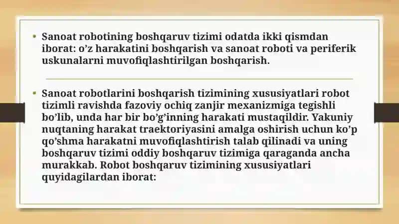 Oddiy ishlab chiqarish robotini dasturlash va boshqarish 3