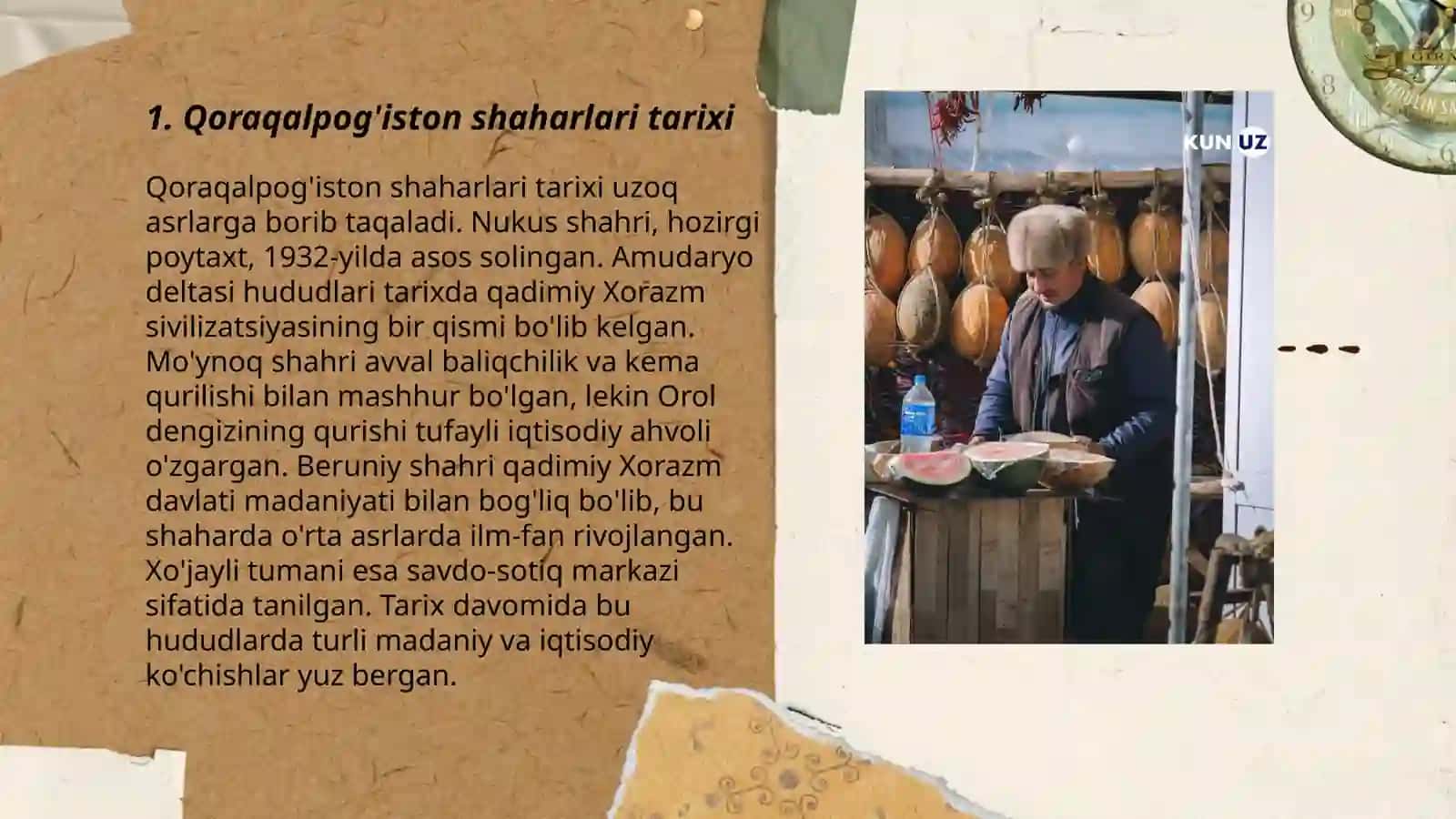 Qoraqalpog'iston shaharlari, bozorlar va savdo-sotiq 3