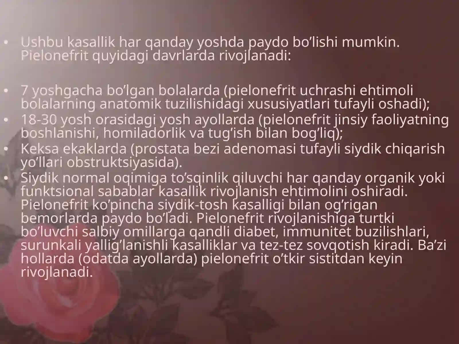 O`tkir va surunkali pielonefrit 3