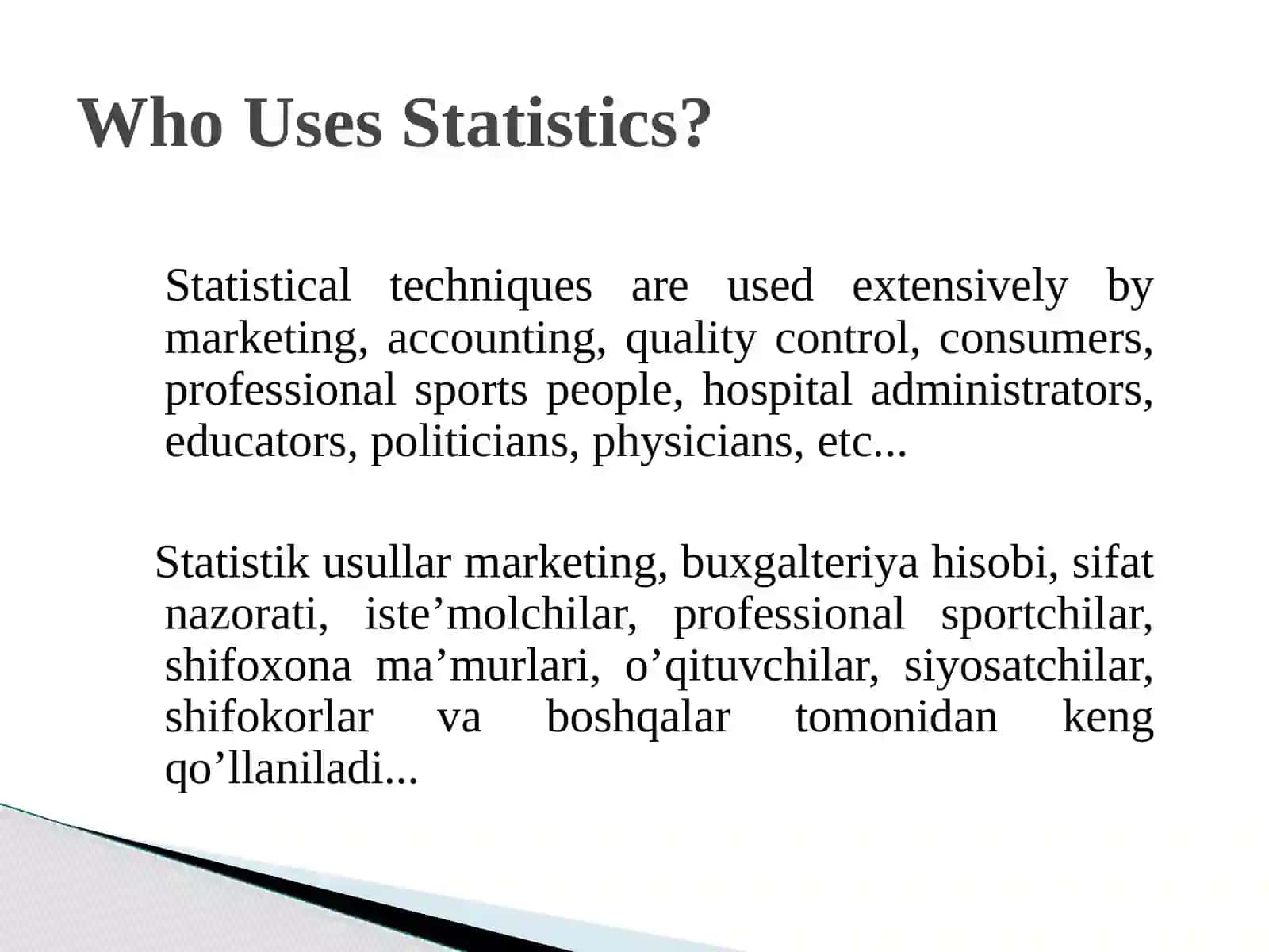 Statistical Methods 3