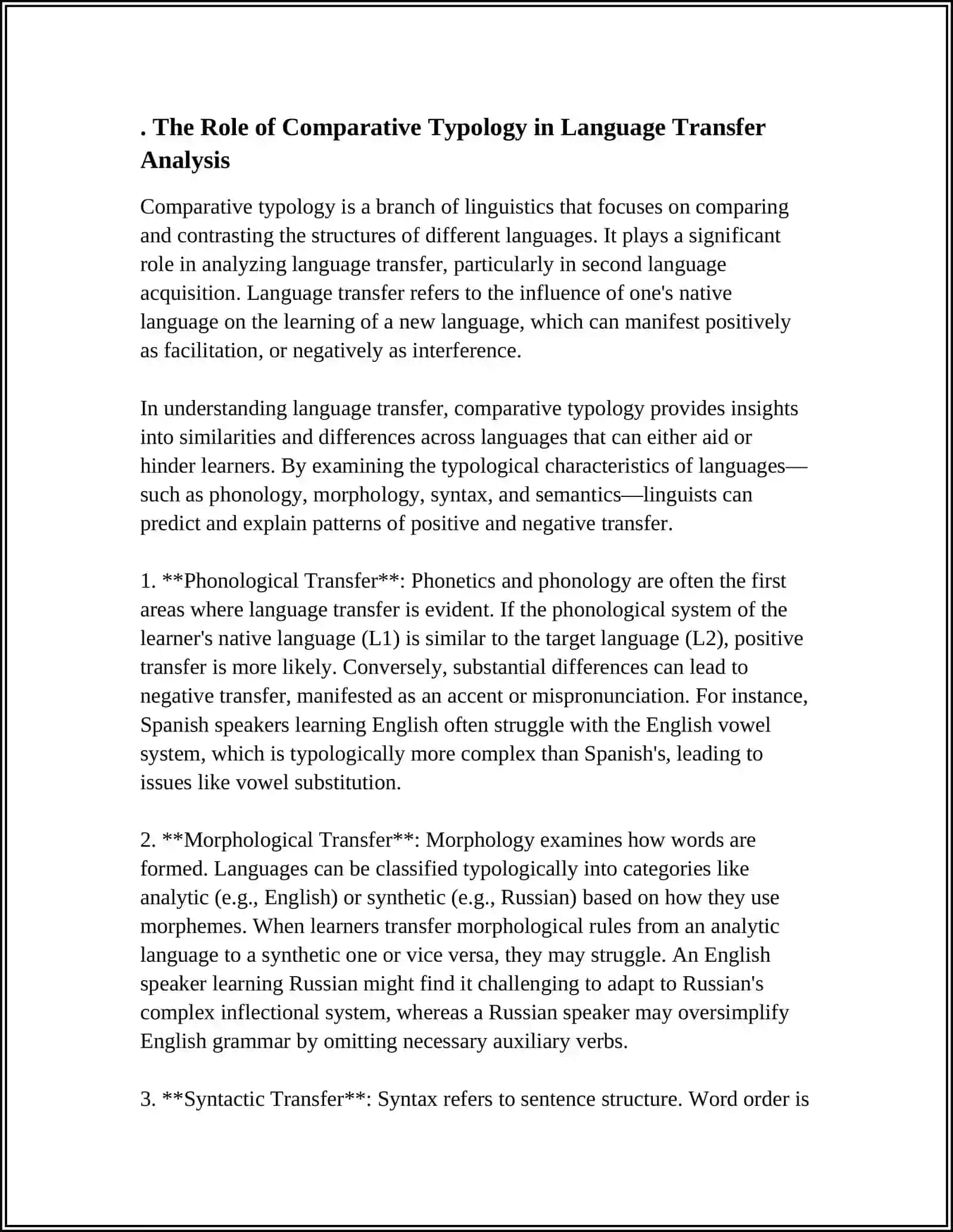 IMPORTANCE OF COMPARATIVE TYPOLOGY IN OVERCOMING NATIVE LANGUAGE INTERFERENCE IN TEFL 3