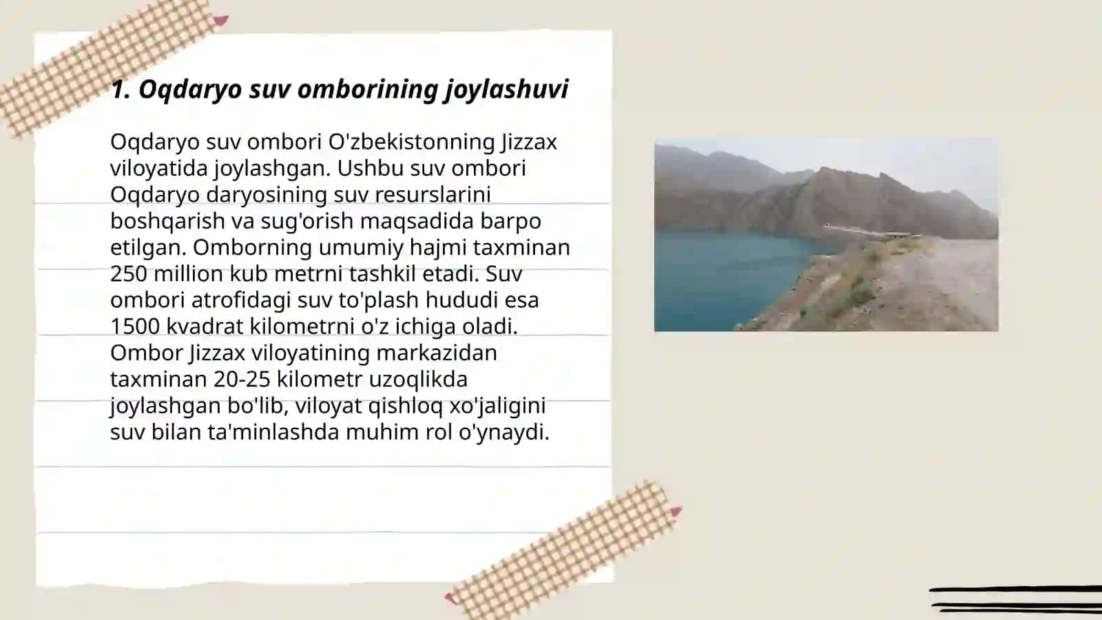 Oqdaryo suv ombori 3
