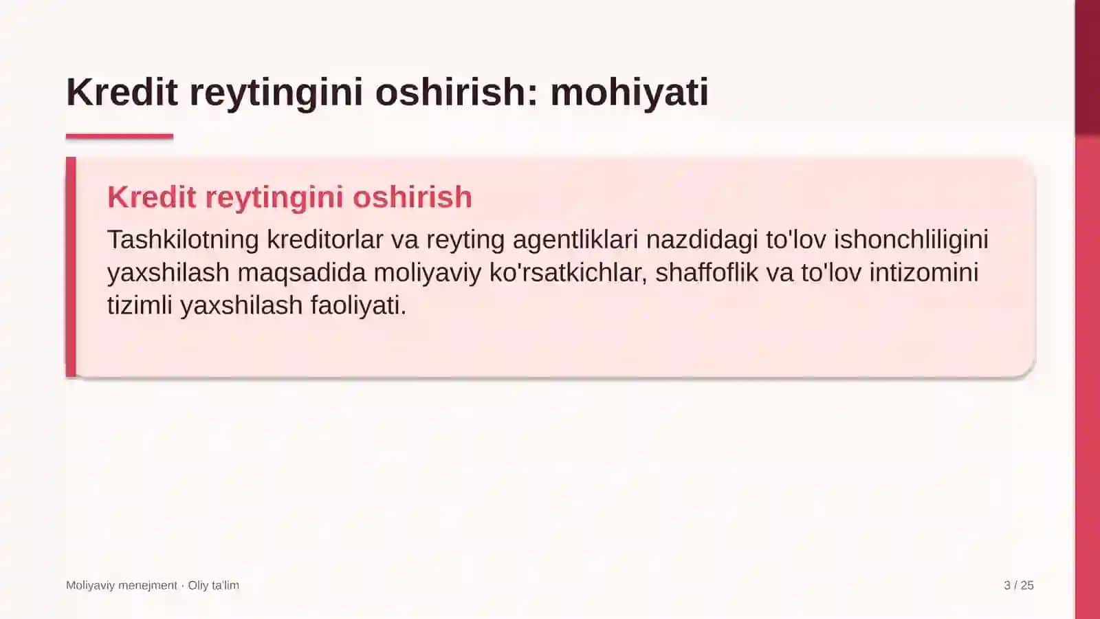 Veterinariya xizmatida kredit reytingini oshirish 3