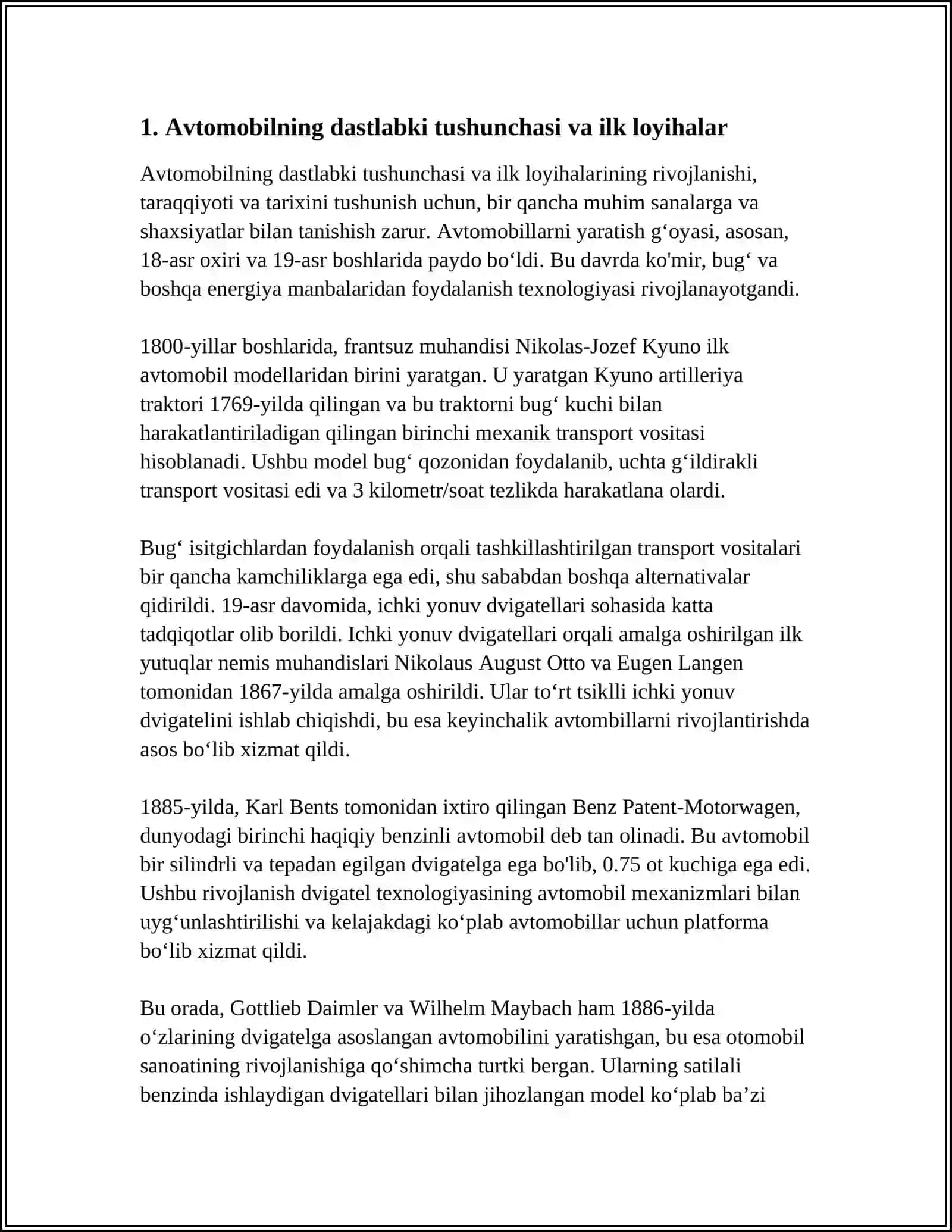 AVTOMOBIL YARATILISH TARIXI 3