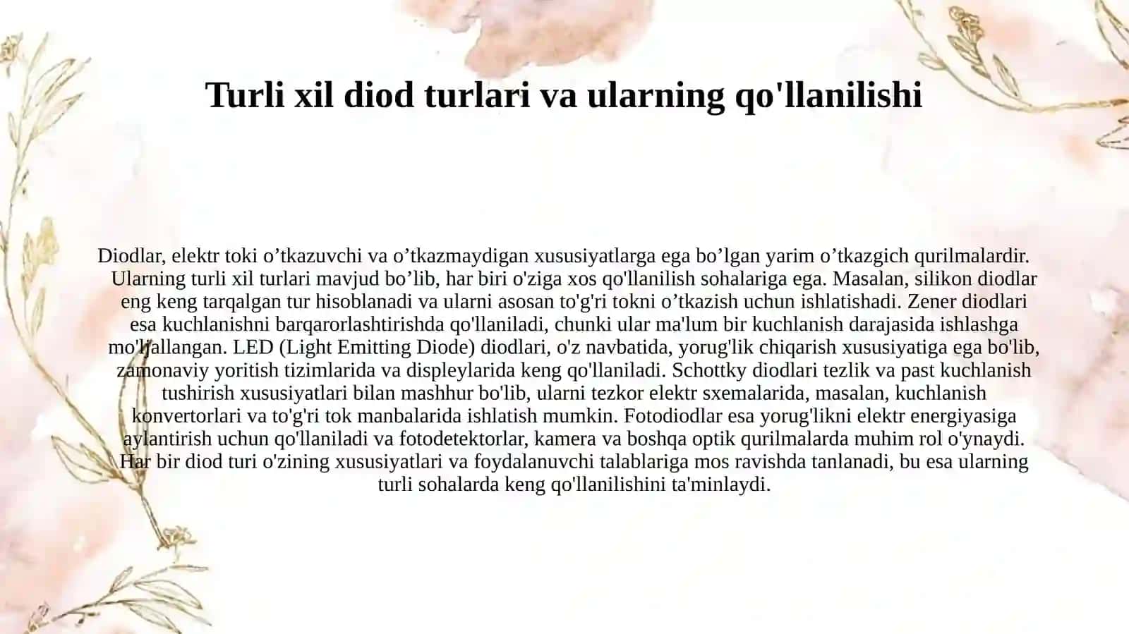 Diodlar va ularning turlari 3