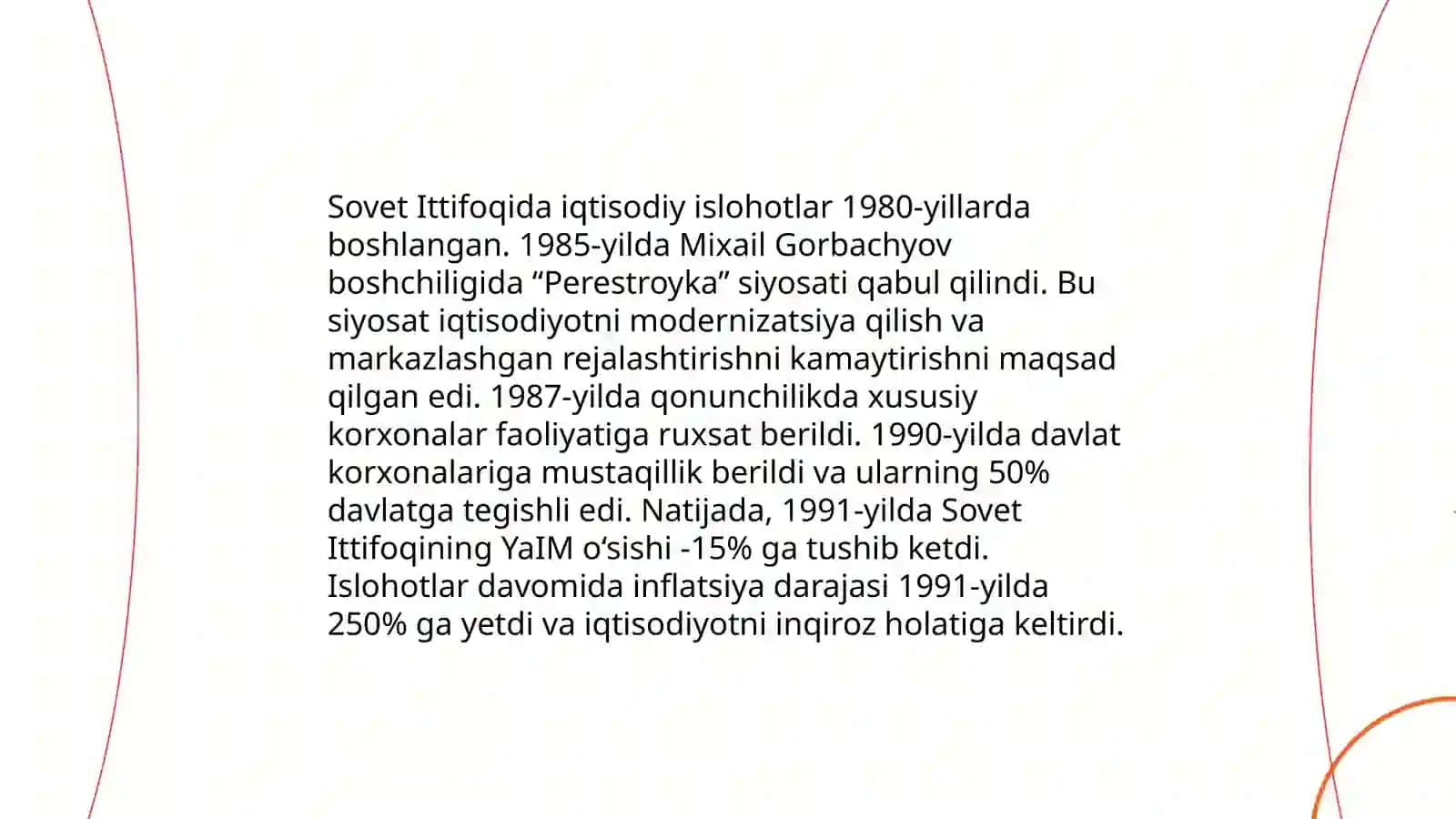 Sovet Ittifoqida islohotlar va inqirozi.Imperiyaning tugatilishi 3