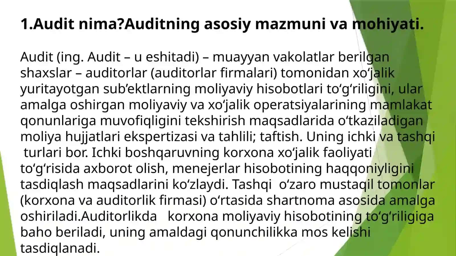 Audit. Ichki va tashqi audit 3