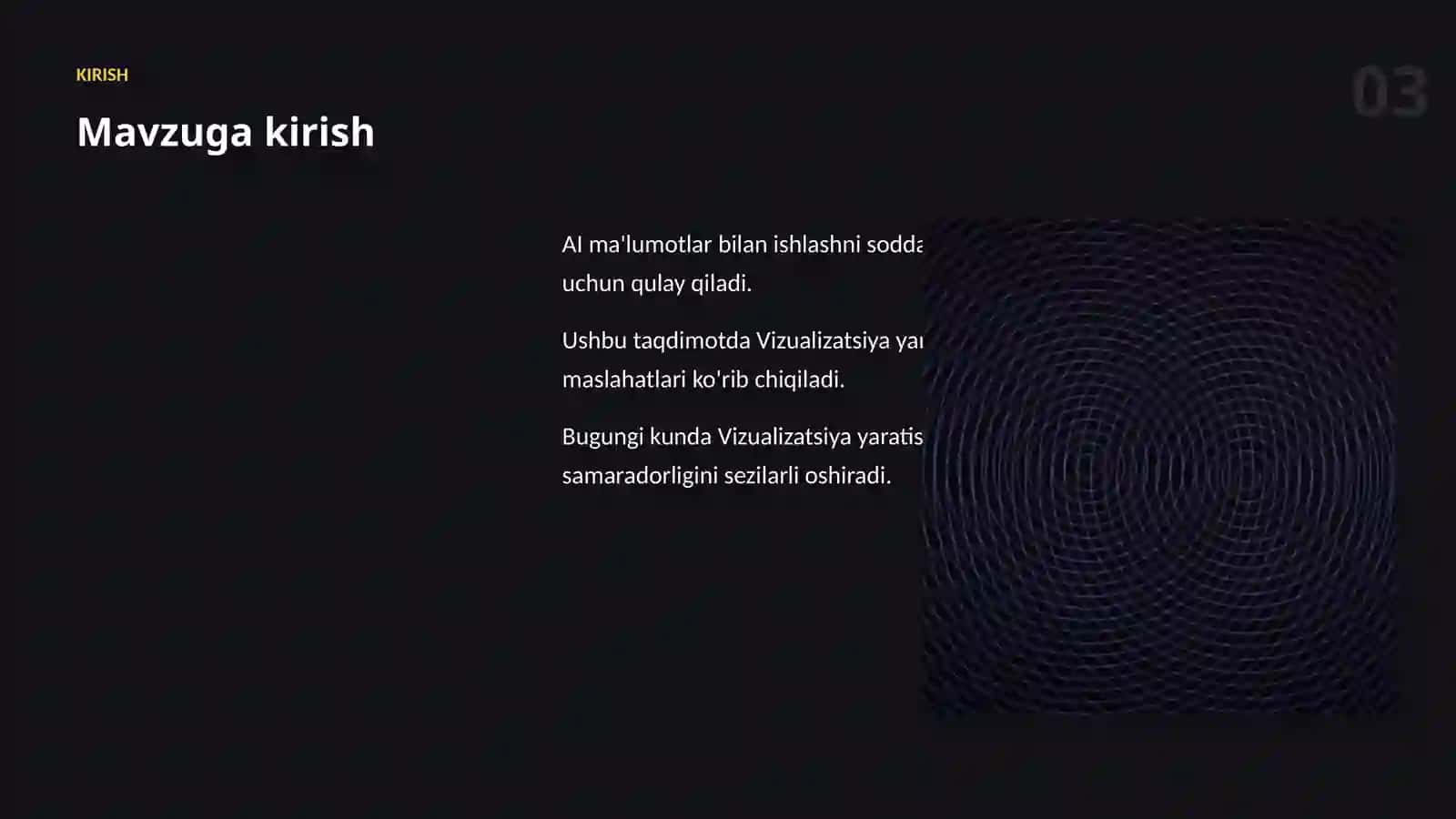 Vizualizatsiya yaratish 3