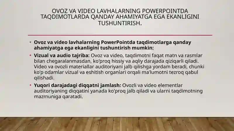 Ovoz va video lavhalarga ishlov berish 3