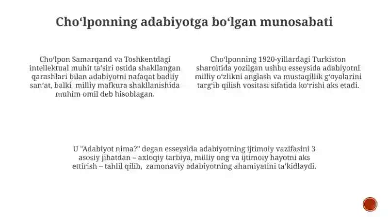 Choʻlponning''Adabiyotnadir?"maqolasitahlili 3