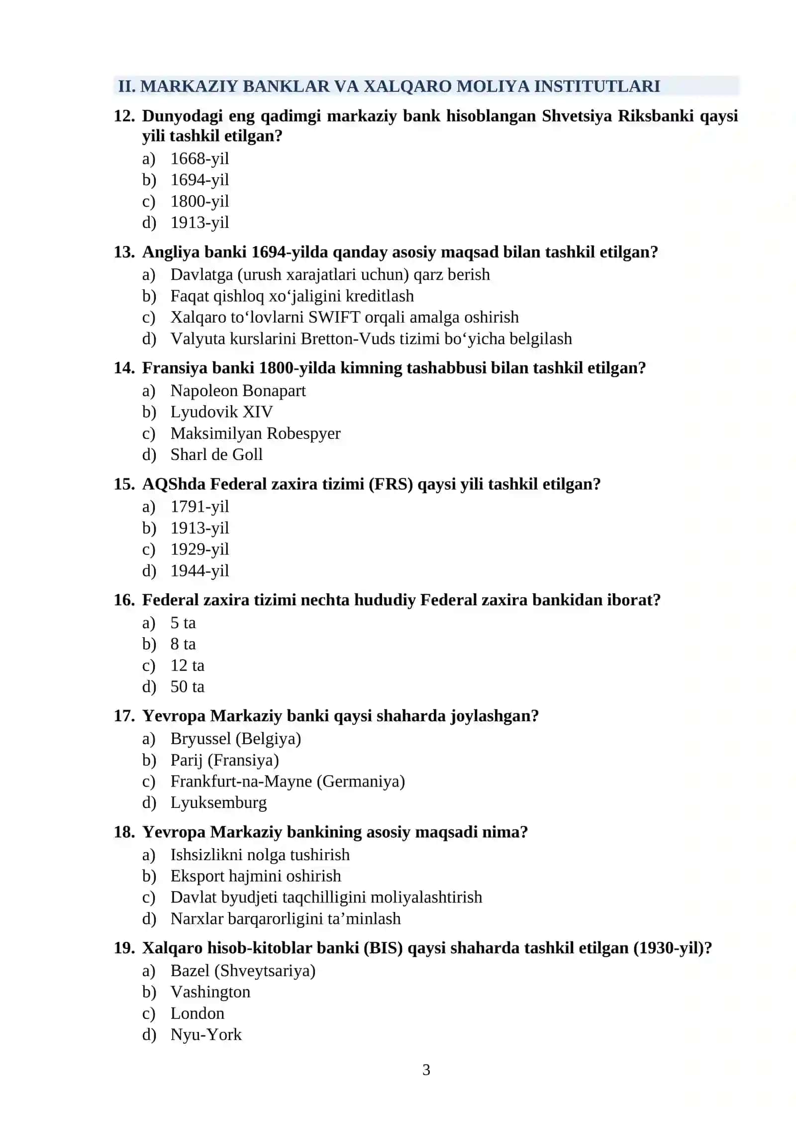 BANKLARNING KELIB CHIQISHI VA BANK TIZIMI 3