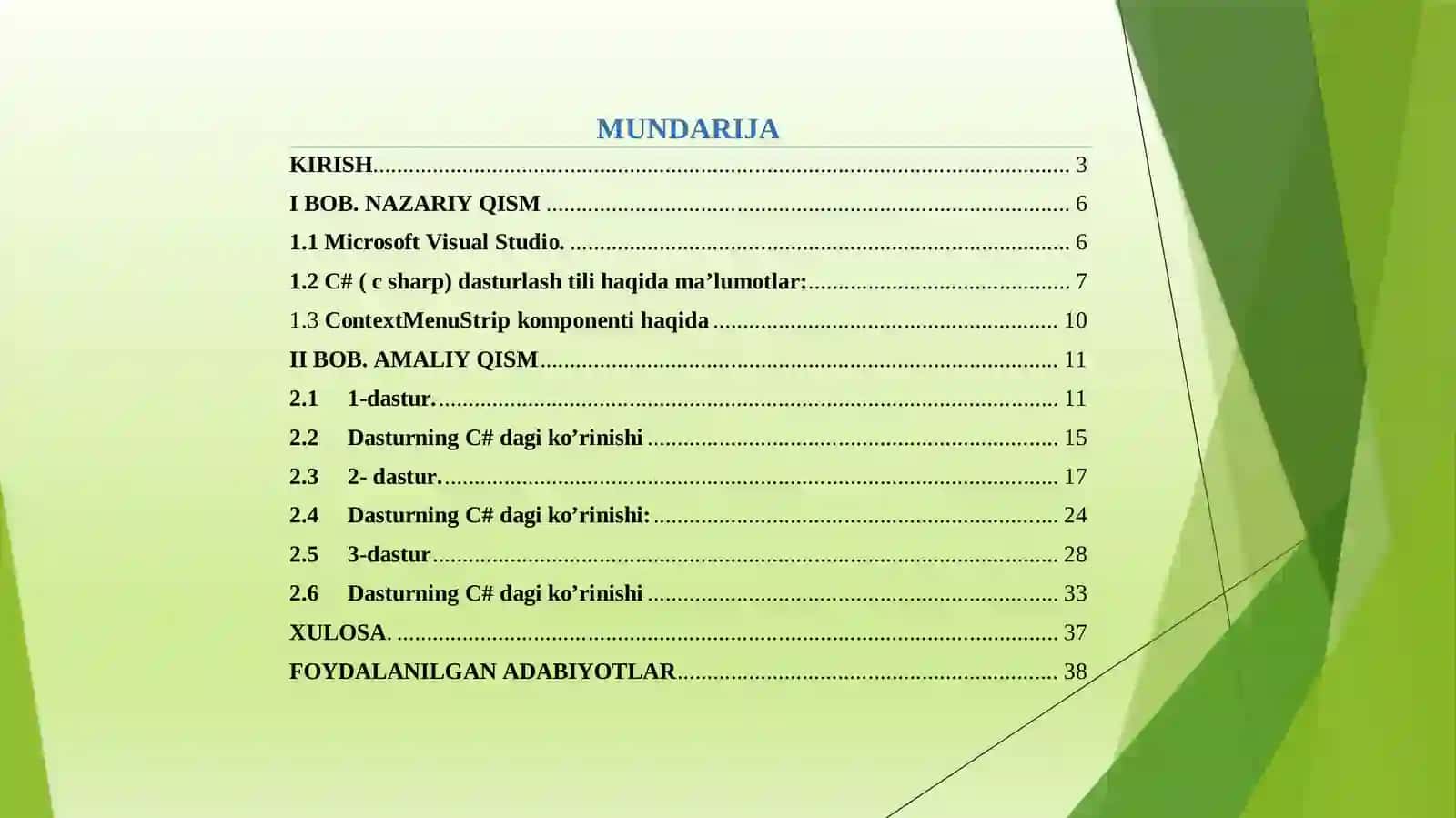 [C#dasturlashtilida“ContextMenuStrip”komponentiyordamidadasturlaryaratish.] 3
