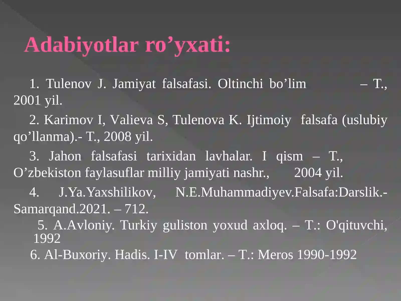 JAMIYAT VA INSON FALSAFASI 3