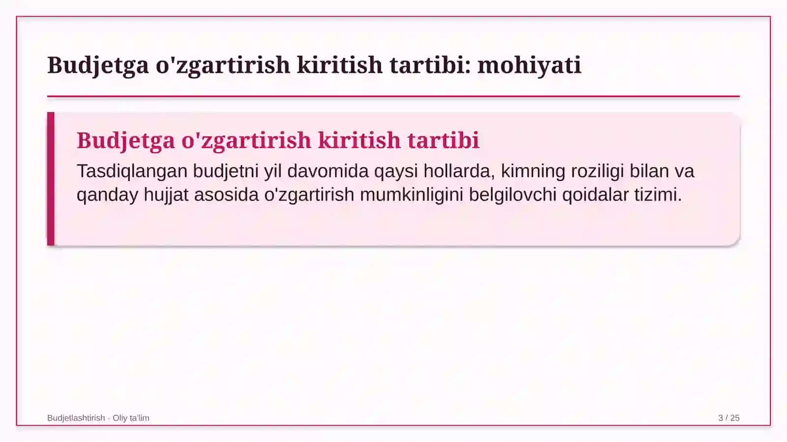 Konserva zavodlarida budjetga o'zgartirish kiritish tartibini belgilash 3