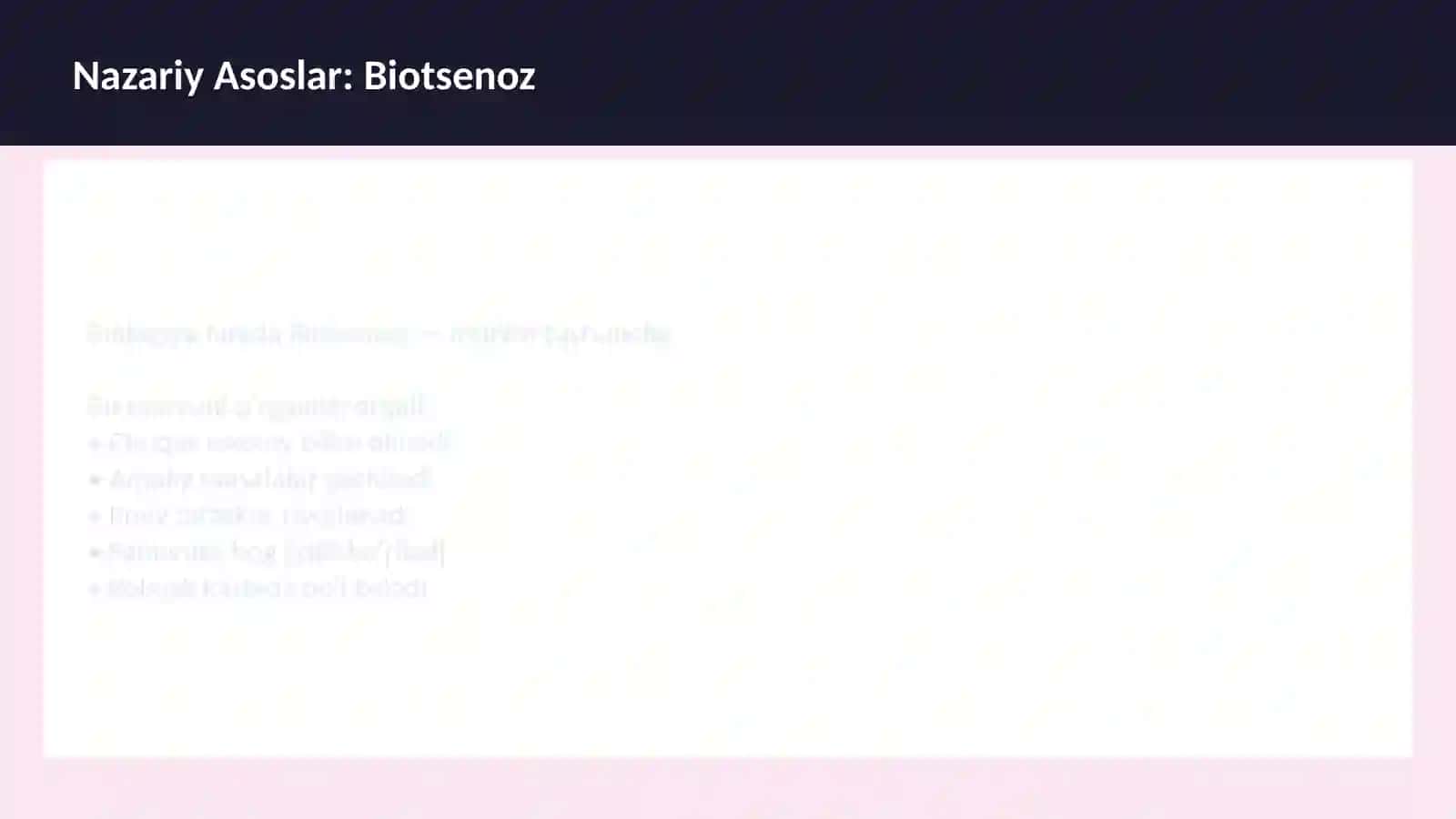 Dars ishlanma BIOLOGIYA - Populyatsiya 3