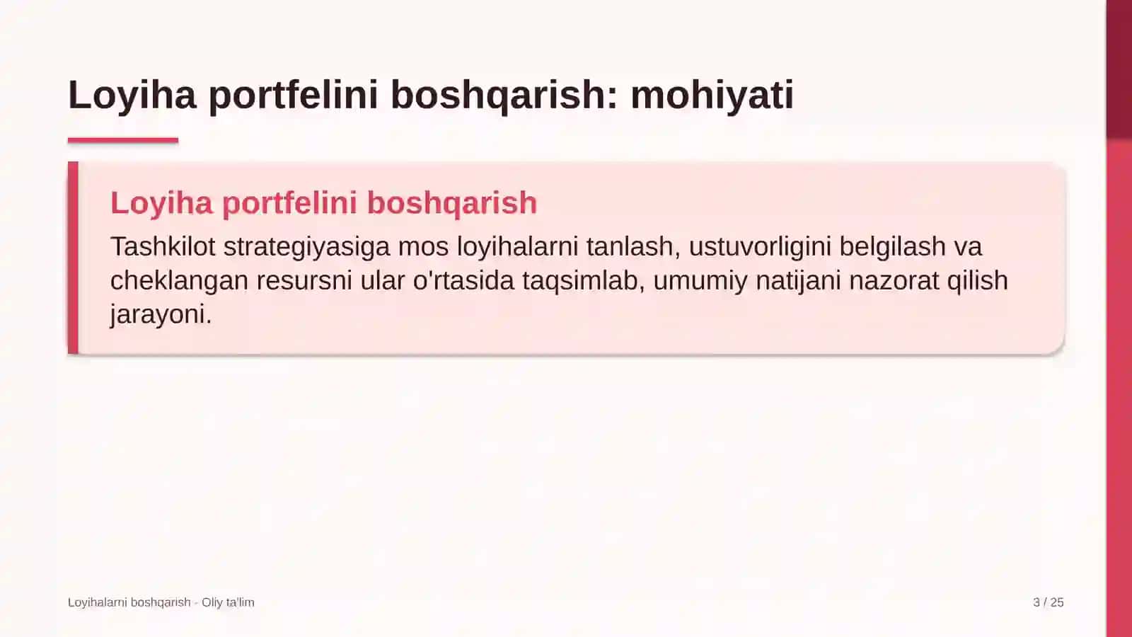qo'ychilikda loyiha portfelini boshqarish 7526 3