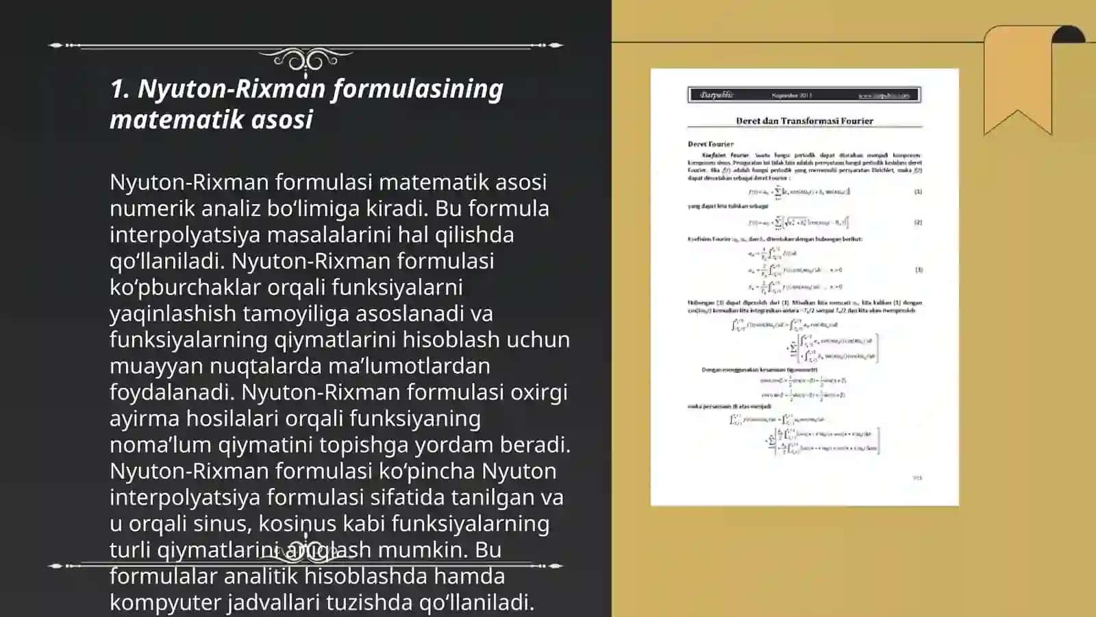 Nyuton-Rixman formulasi 3