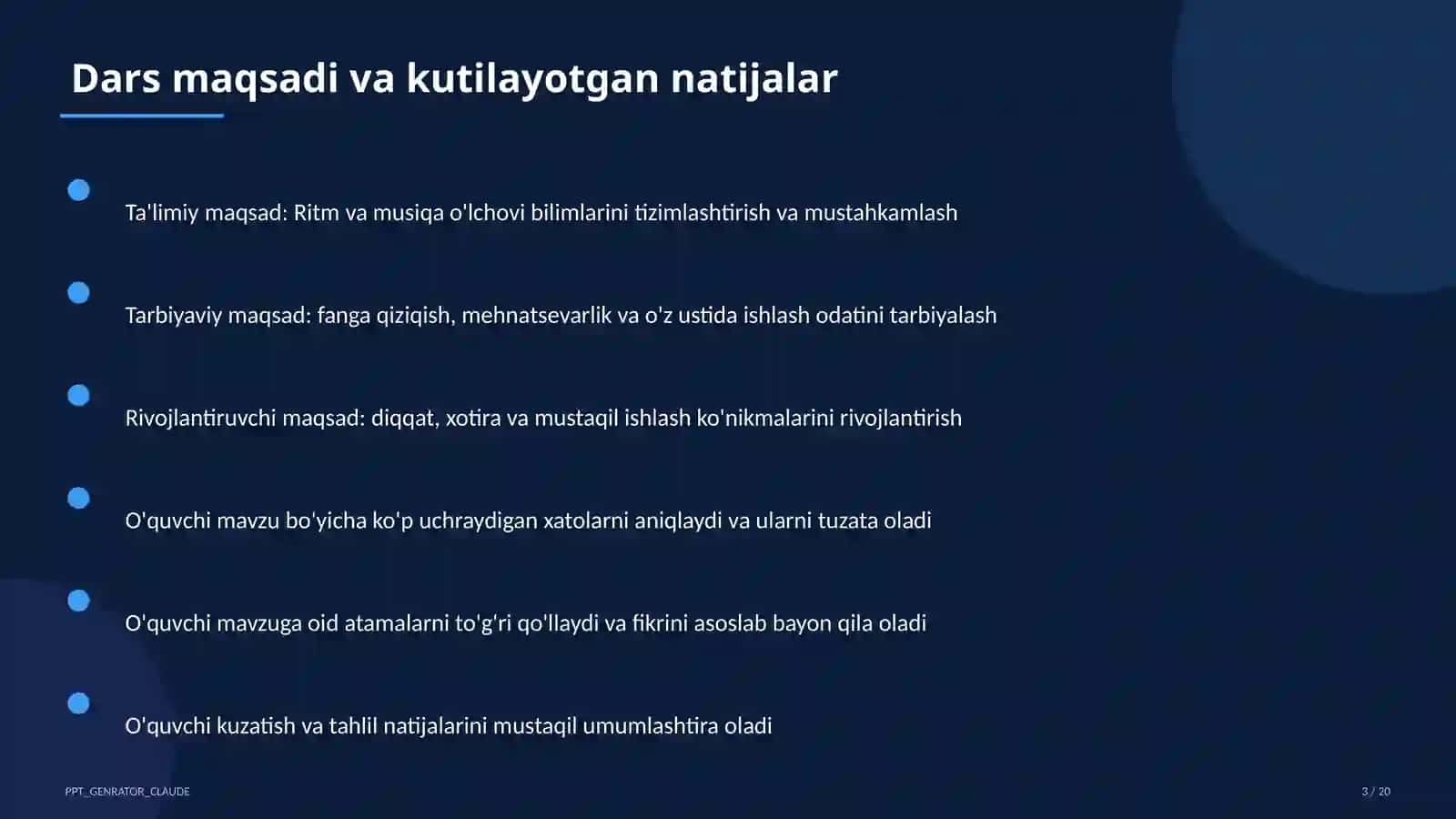 Ritm va musiqa o'lchovi (3-sinf) 3