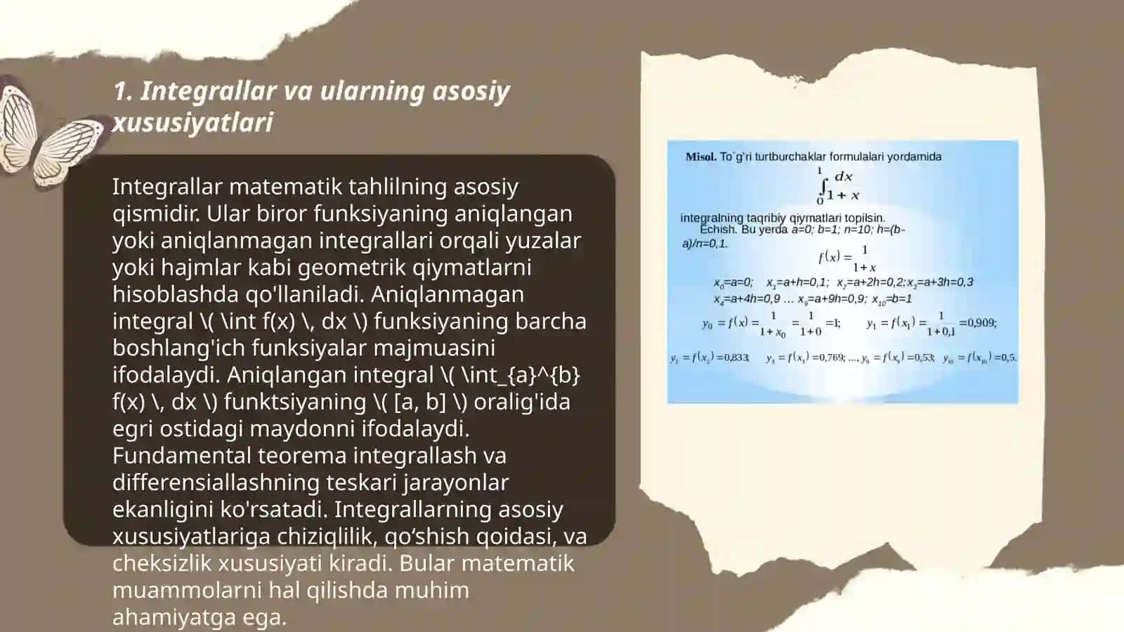 TAQRIBIY INTEGRALLASH 3