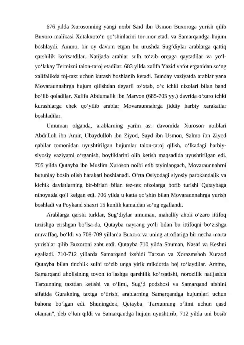 Arab xalifaligi davrida Movarounnahr 3