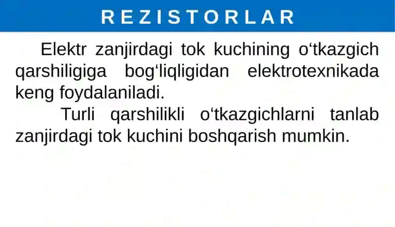 REZISTORLAR. REOSTATLAR. POTENSIOMETRLAR 3
